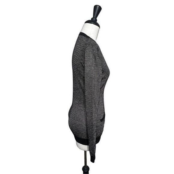 Ann Taylor Long Sleeve Sparkly Striped Cardigan Sweater Size Small - Picture 2 of 4
